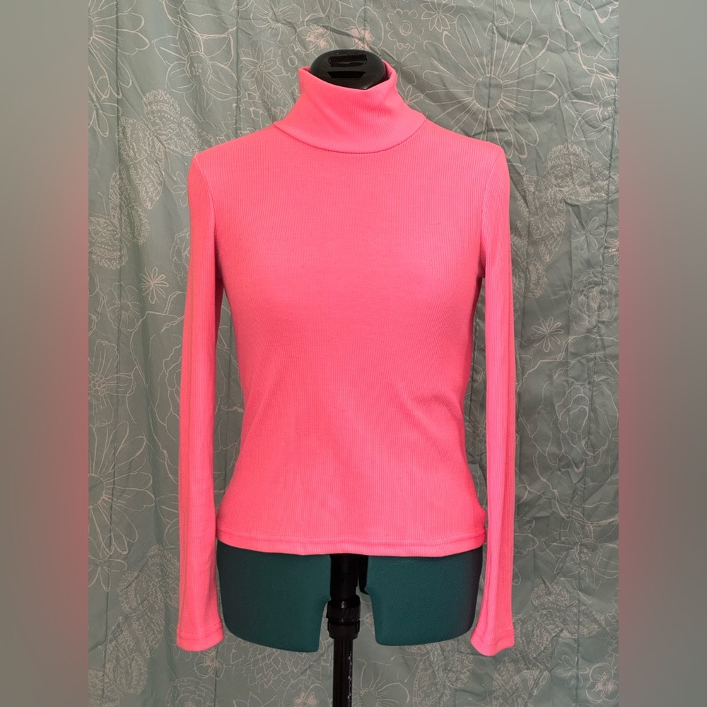 Neon Pink Bodycon Turtleneck